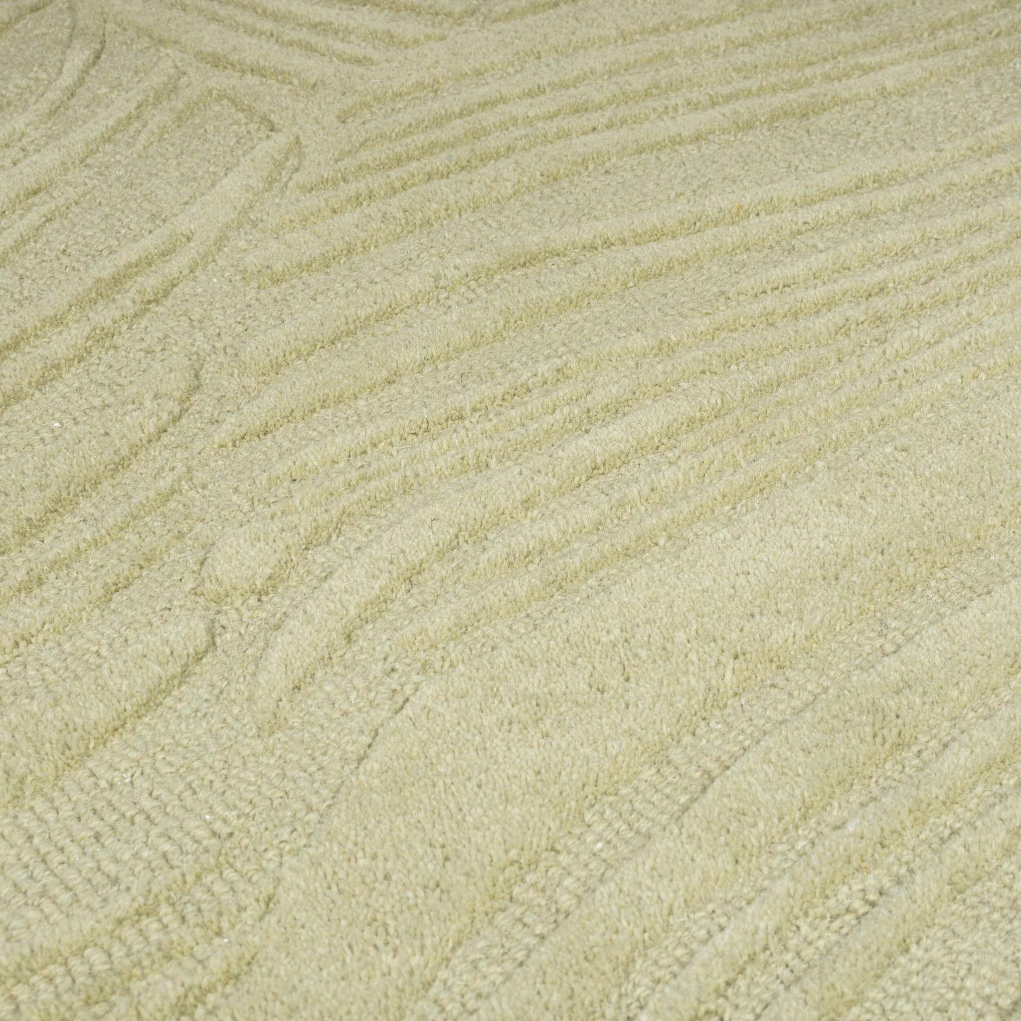 Tapis en laine rond FEUILLAGE Sauge