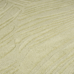 Tapis en laine rond FEUILLAGE Sauge
