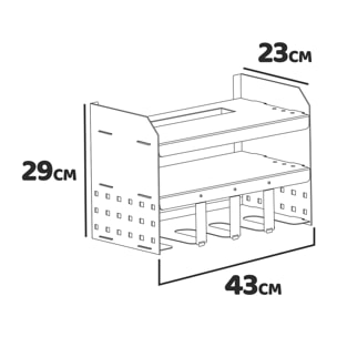 Taka - Mensola portautensili garage in acciai 2 ripiani supporto parete per trapani, punte e giraviti