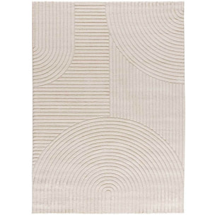 VERONA Alfombra geométrica con relieve en color crema, varias medidas disponibles.