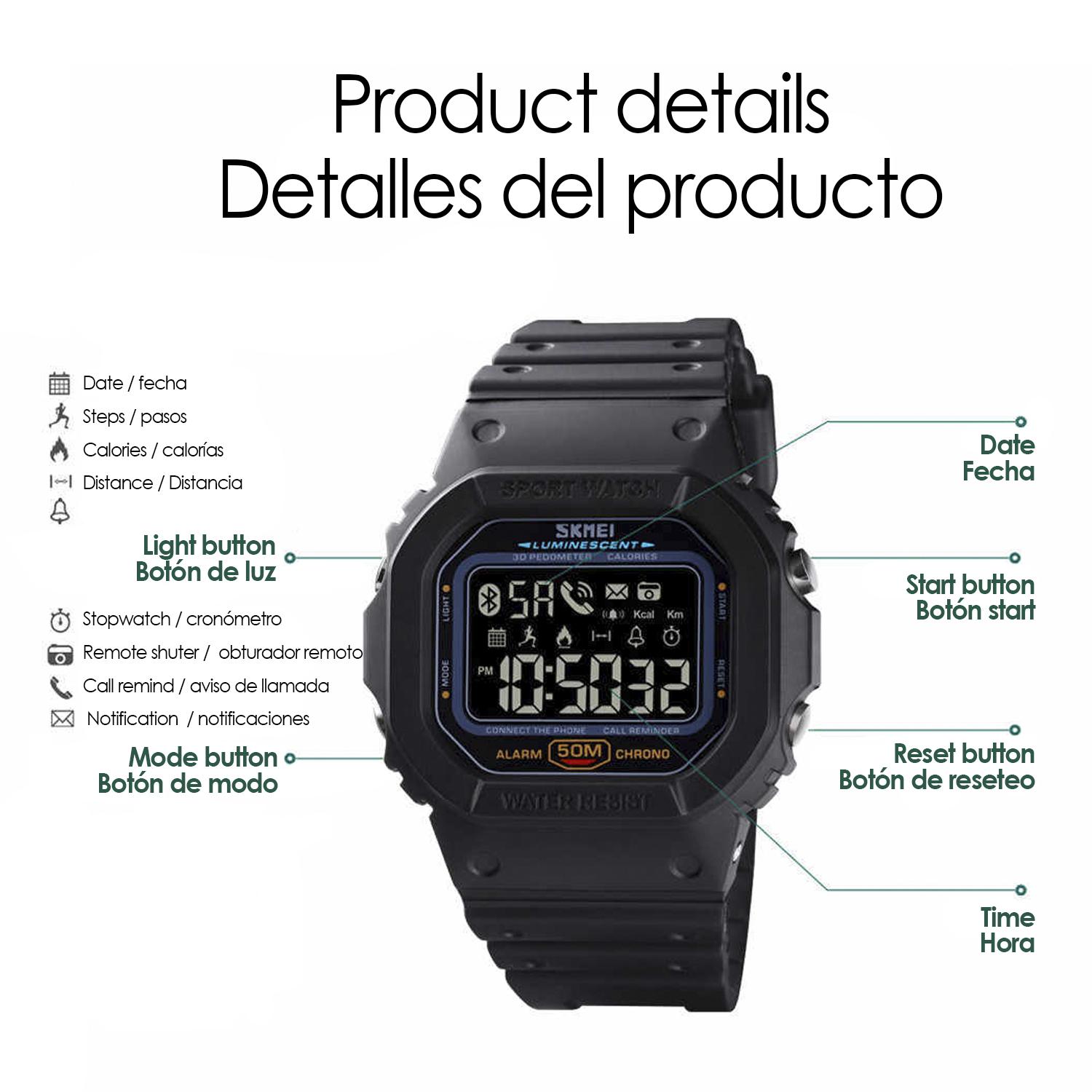 Smartwatch 1629 bluetooth diseño clásico con funciones avanzadas