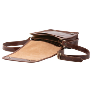 Borsa a tracolla uomo in vera pelle - Modello False - Made in Italy - 23.0 x 20.0 x 9.0 cm