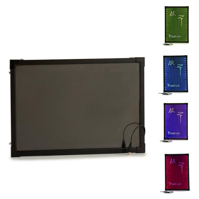 Pizarra luminosa led negra para colgar 40x60cm