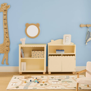 Bibliothèque Enfant Bouli 2 Niveaux Beige 60x30x65 cm
