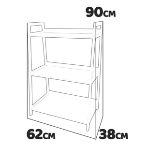 Dora - scaffale in legno a 3 ripiani