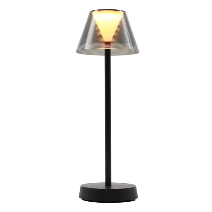 Lampe de table sans fil LED BEVERLY BLACK H34CM