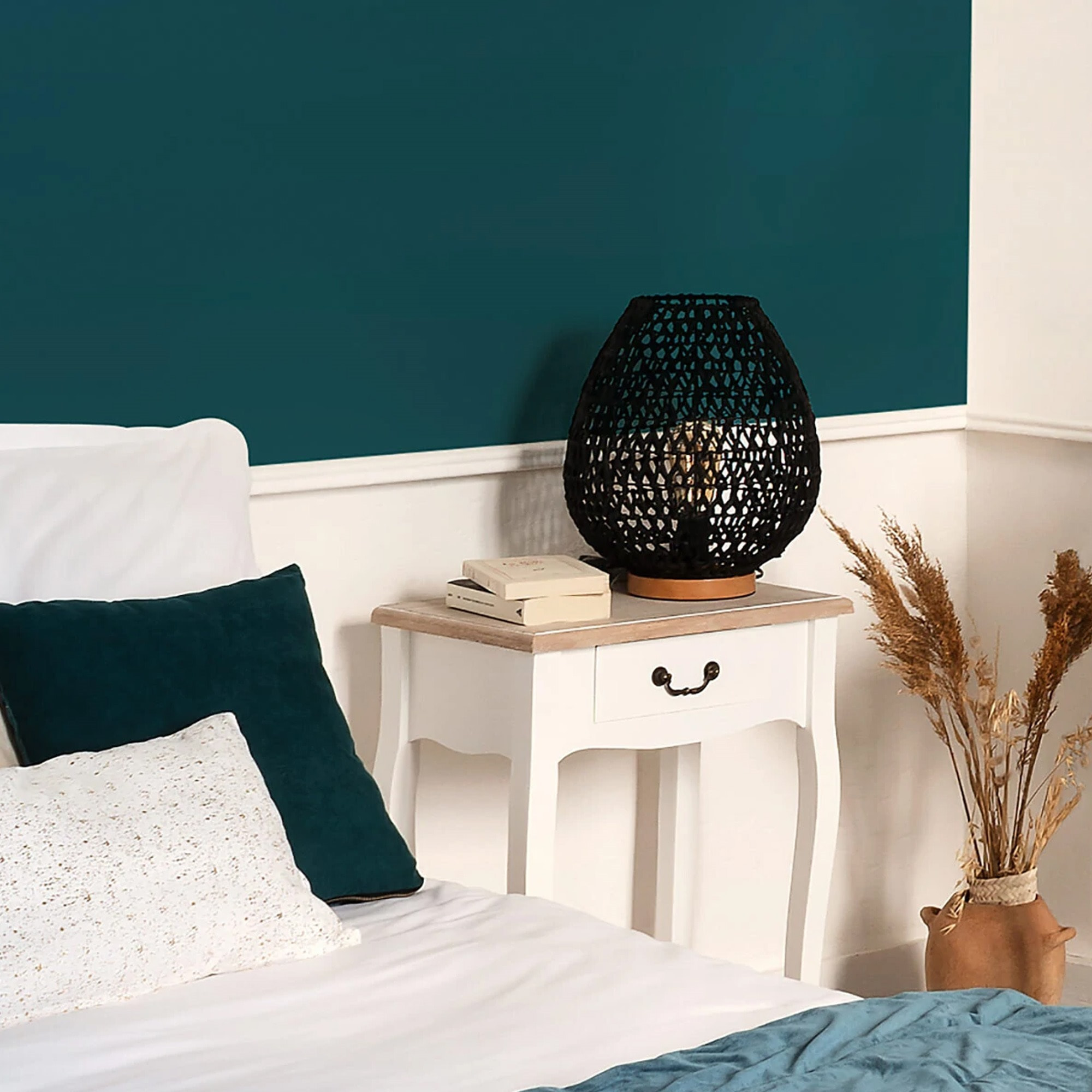 Lámpara de sobremesa metal y papel h35 negro