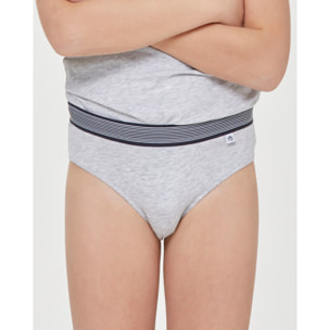 Slip bimbo in cotone organico con elastico a righe