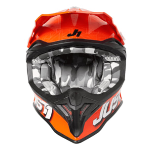 CASCO OFFROAD  J39 KINETIC CAMO GREY RED FLUO ORANGE JUST1