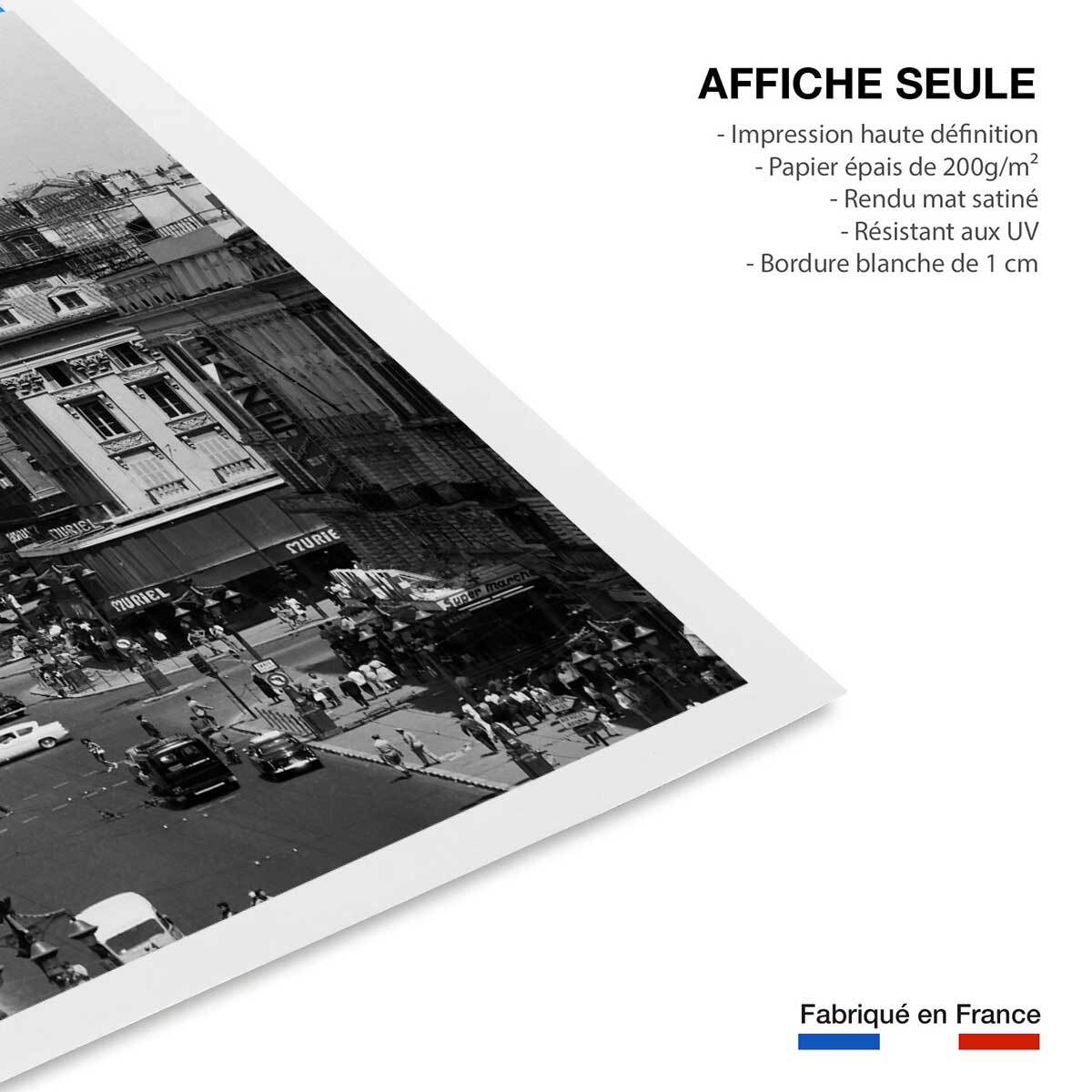 Affiche Marseille - La Canebiere, Scène de vie en 1960 Affiche seule