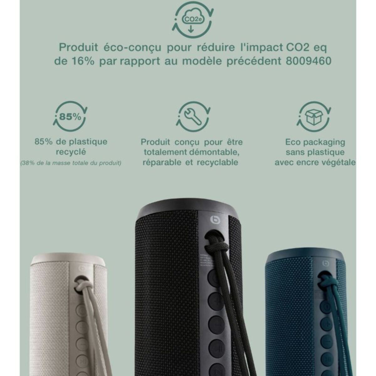 Enceinte portable ESSENTIELB SB70 ECODESIGN Noire USB-C