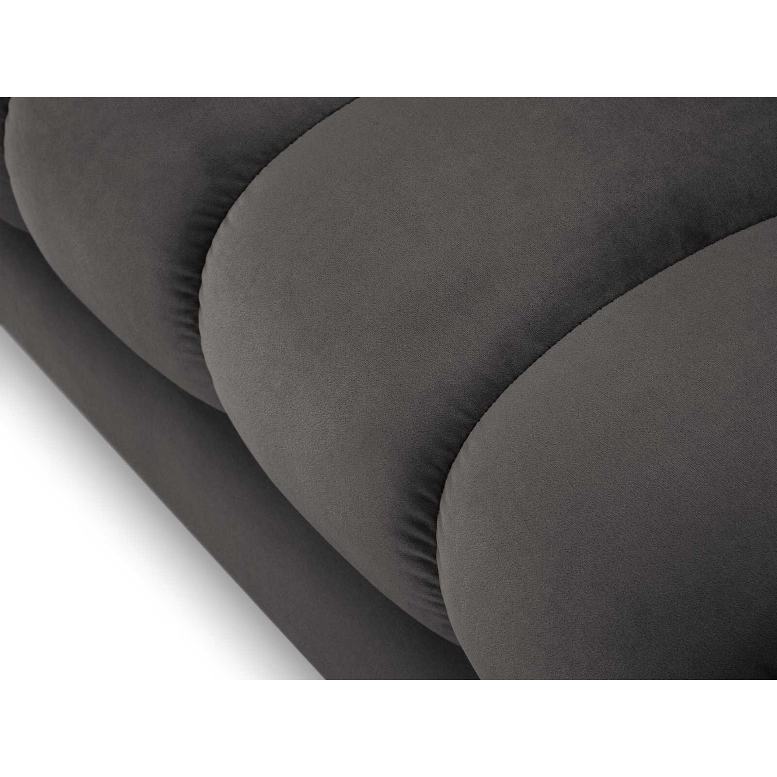 Méridienne gauche "Bali" en velours gris foncé