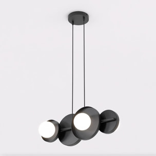 Lampada a sospensione Model in acciaio nero con sfere luminose