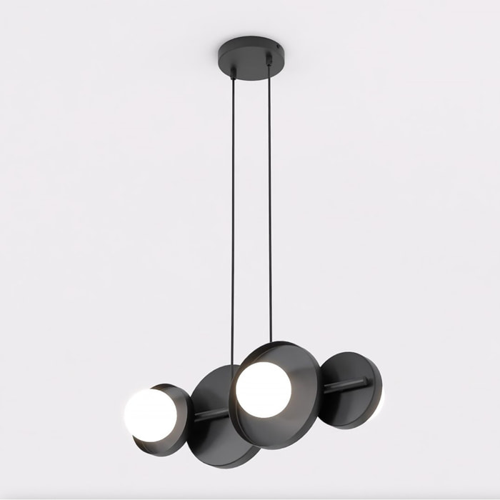 Lampada a sospensione Model in acciaio nero con sfere luminose