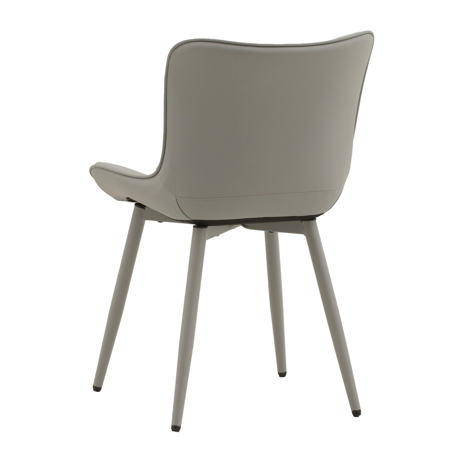 Set di 4 sedie KUDI CHIN in similpelle grigio e gambe in metallo grigio