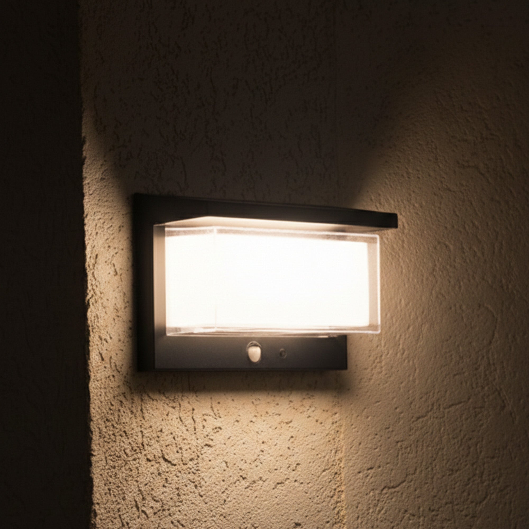 Lot de 2 appliques murales solaires grises LED blanc 900 lumens éclairage puissant 2x ZEANY L22cm