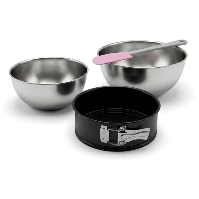 Set pâtisserie avec mini moule à manqué, 2 bols à mixer et 1 spatule Zenker