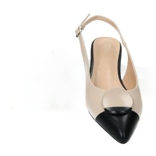 Décolleté sling back Donna Tata Italia Nero