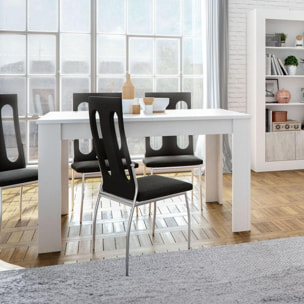 Pack salón con mesa de centro y mesa de comedor Iris Max Blanco Artik (Blanco Mate) - Roble Nodi