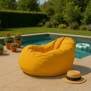 Pouf poire d'extérieur 130x115cm jaune KAYAR