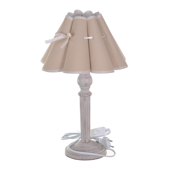 Lampada Con Paralume. Altezza 40 Cm - Pezzi 1 - 23,5X40X23,5cm - Colore: Bianco - Bianchi Dino - Lampade E Lampadari