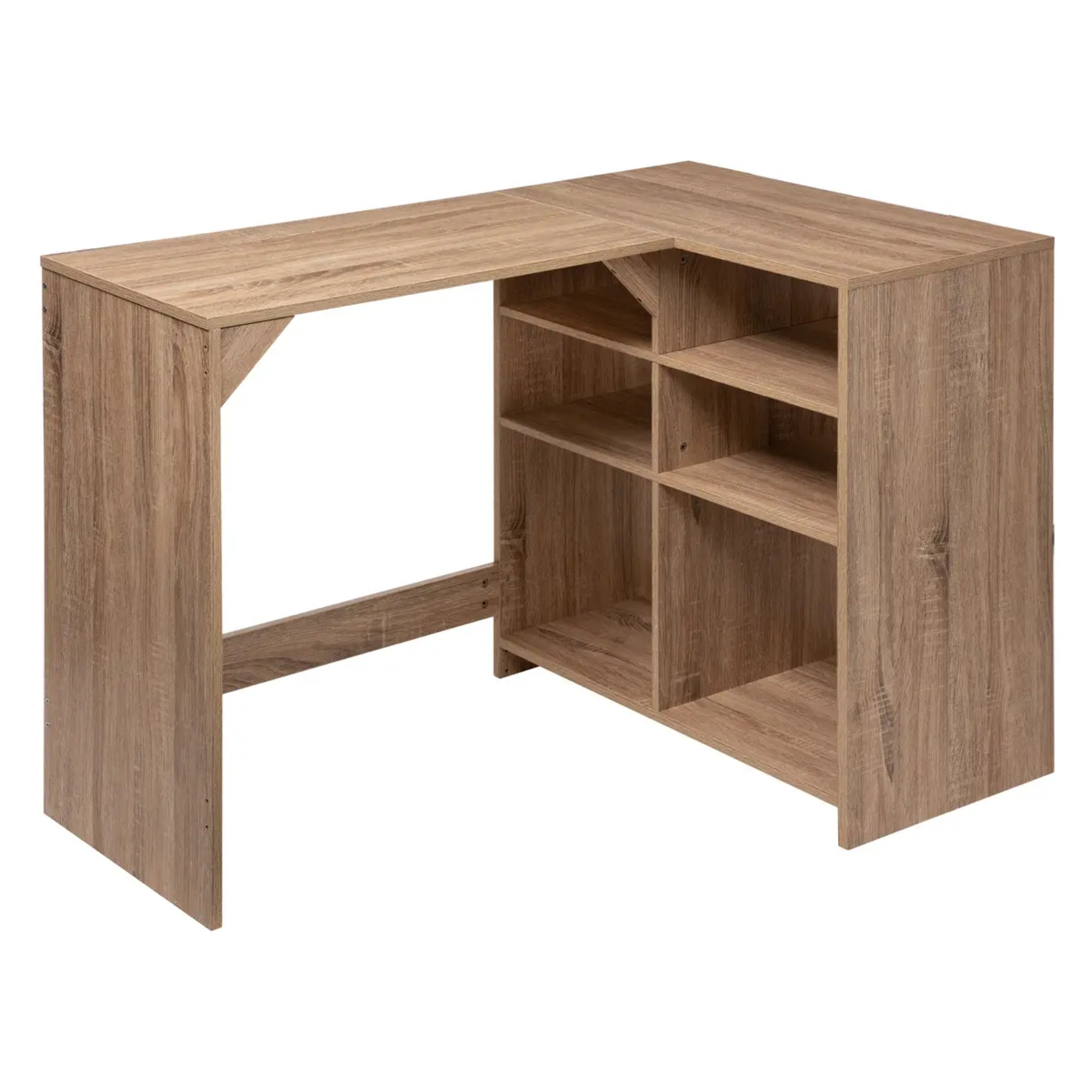 Bureau 6 cases Effet chêne naturel Mix N' Modul