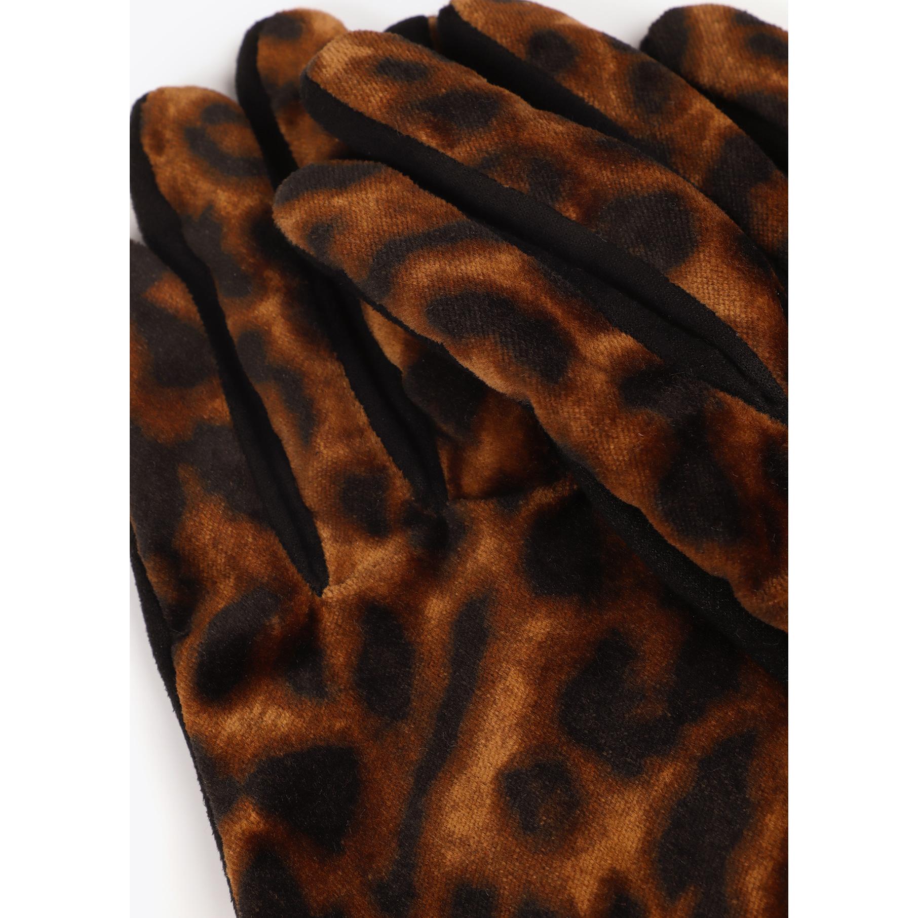 Guanti effetto pelle con bracciale logo ovale