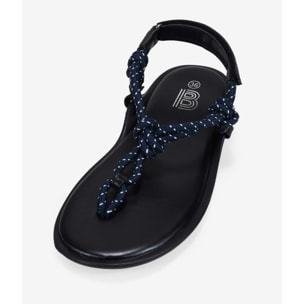 Sandalias de dedo azules planas