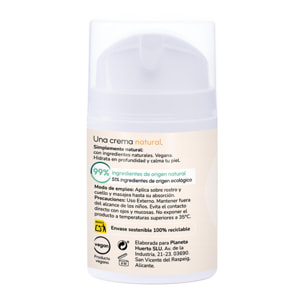 PLANETA HUERTO | Crema Hidratante Facial con Argán y Algodón 50 ml - Cuidado Antiedad y Elasticidad Natural