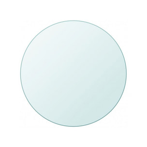 Plateau rond D90cm en verre trempé transparent - dessus de table résistant - PLATEAU