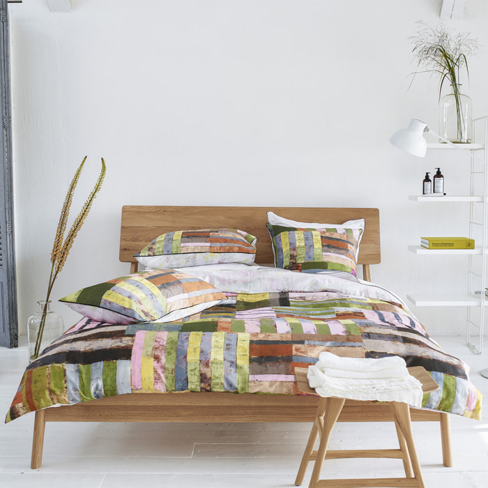 Housse de couette imprimée en satin de coton, ACHARA, Multicolore
