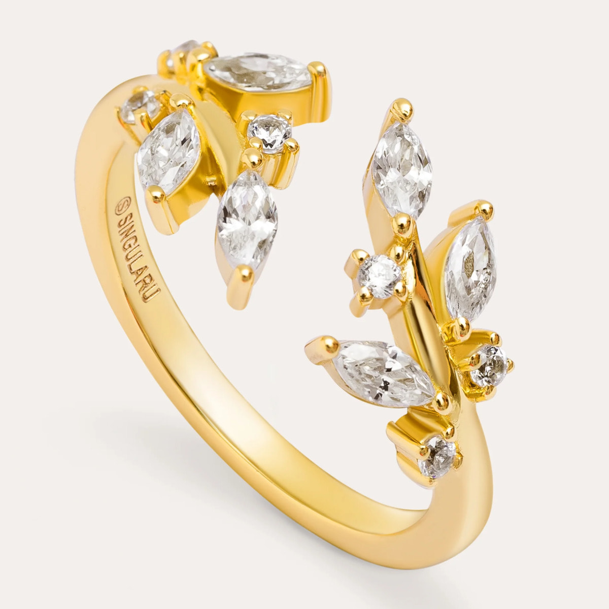 Anello Buganvillea White  Placcato Oro