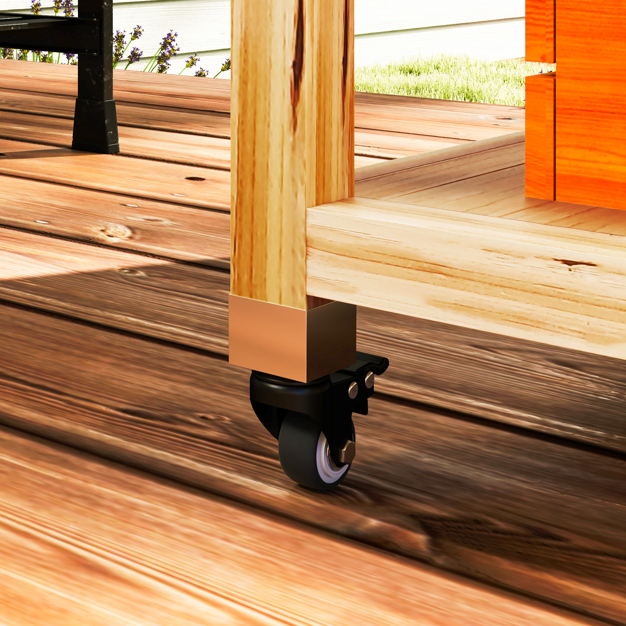 Carrito de Parrilla Carrito de Barbacoa de Madera Carro de Servicio con 4 Ruedas Estantes Armario Encimera de Acero Inoxidable Toallero y Especiero para Jardín Patio 134,5x50x91,5 cm Natural