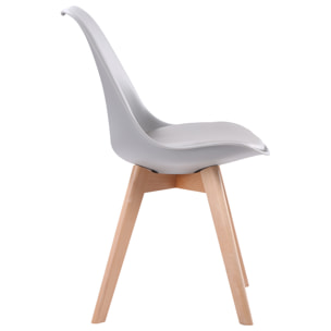 Lot de 4 chaises scandinaves NORA grises avec coussin