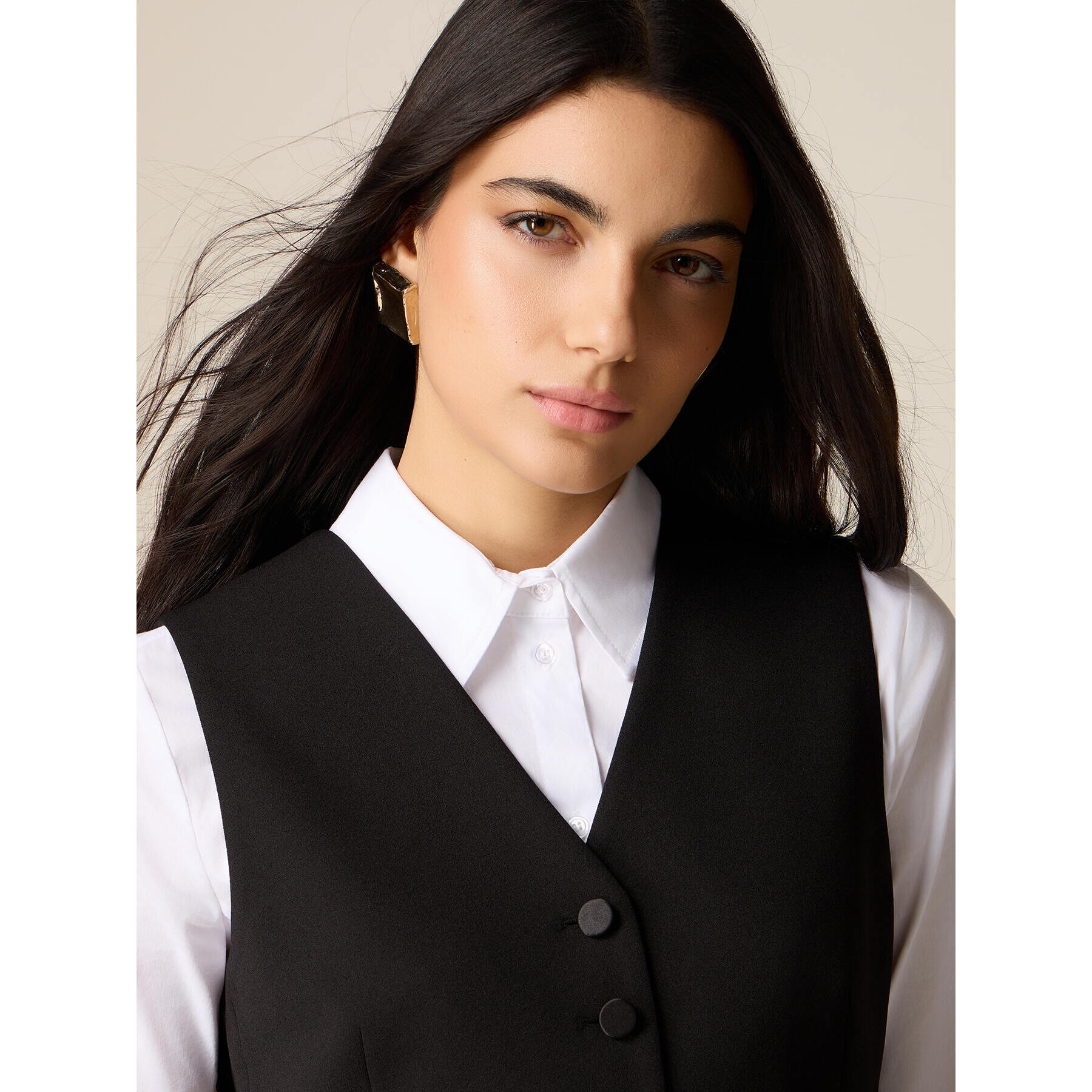 Oltre - Gilet in tessuto crêpe - Nero