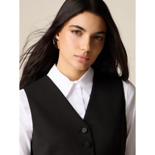 Oltre - Gilet in tessuto crêpe - Nero