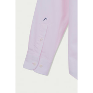 Camicia Uomo 1 Bottone Francese Twill Unito Rosa