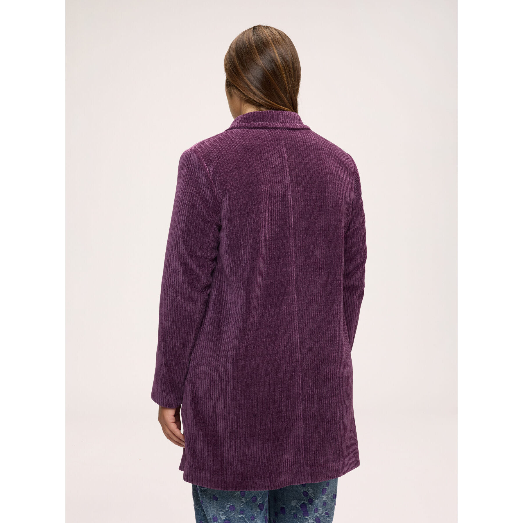 Fiorella Rubino - Cappotto in velluto a coste con doppiopetto - Viola