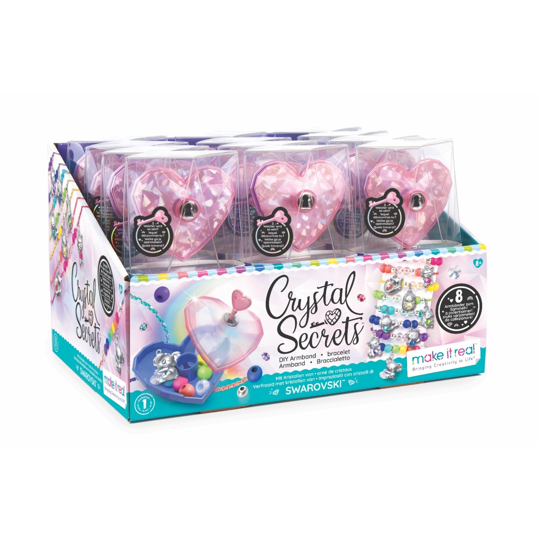 Make It Real - Crystal Secret Espositore Braccialetti Collezionabili con Cristallo Swarovski