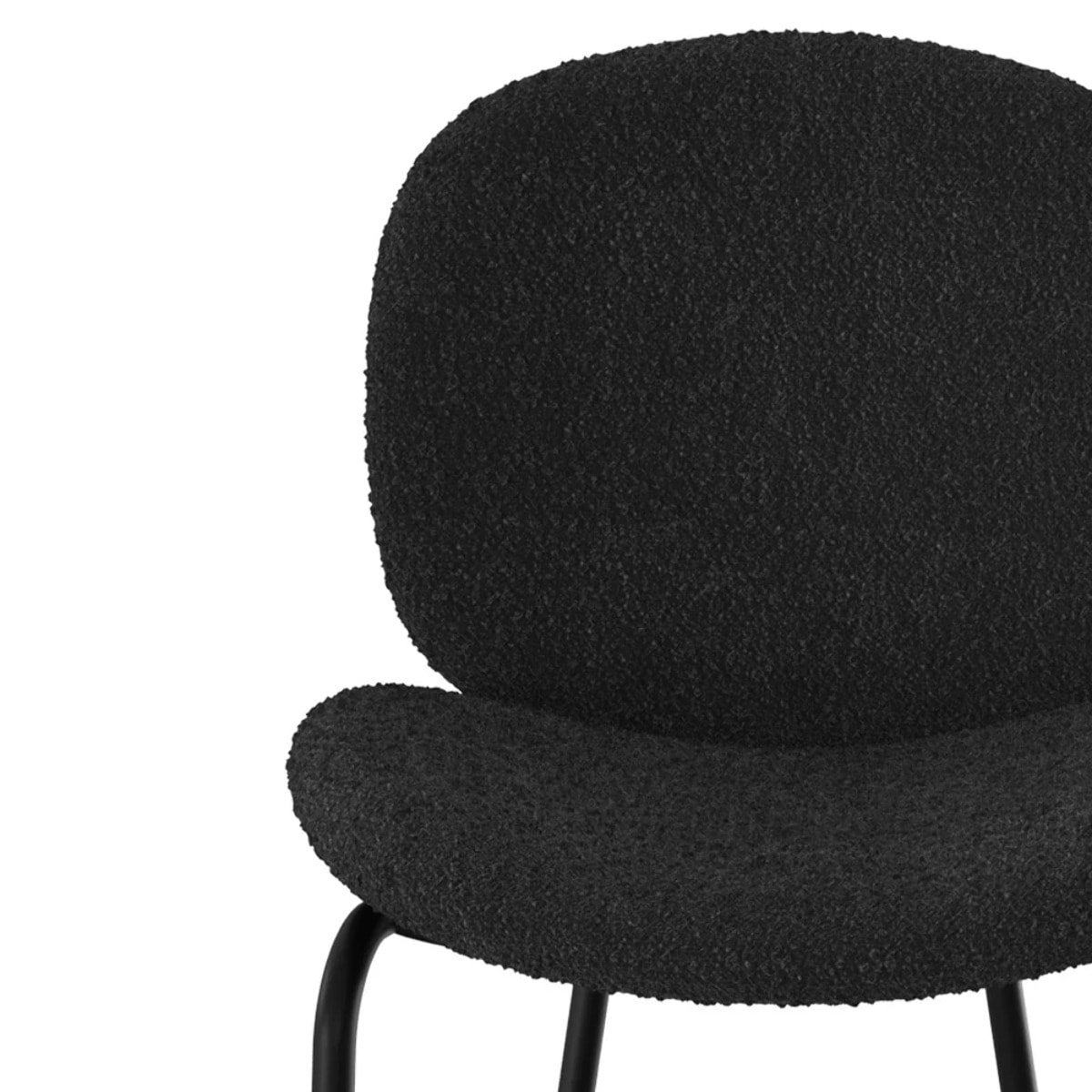 Lot de 2 chaises pour îlot central en tissu bouclé noir 63,5 cm - Iris