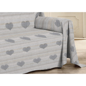 Telo Arredo Multiuso Copritutto 100% Cotone Cuore 6979 Grigio