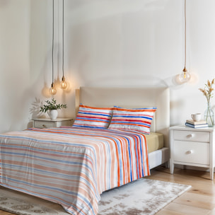 COMPLETO LETTO FANTASY, 100% Microfibra - STRISCE