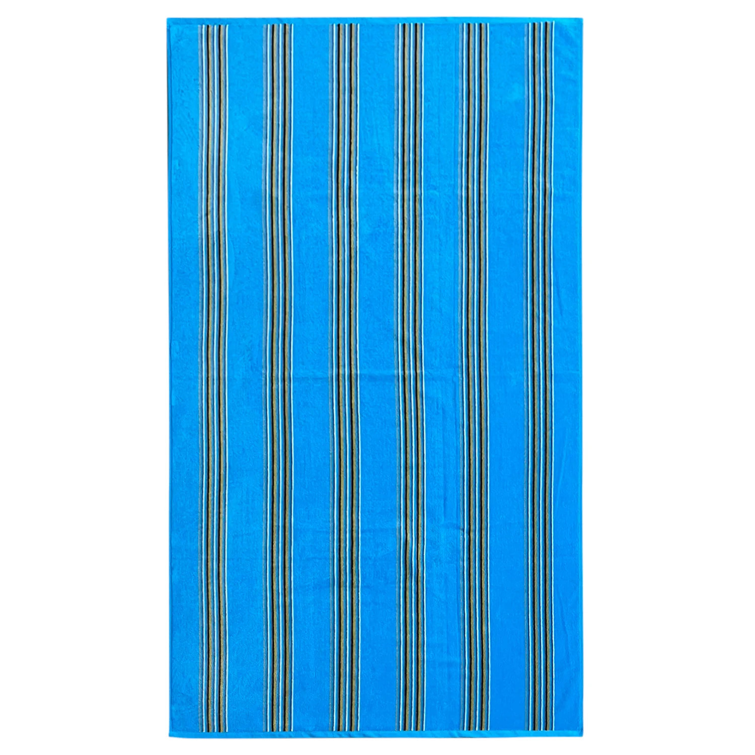 Serviette de plage éponge velours Jacquard - Milonga M Turquoise - 70x140cm - 400g/m²