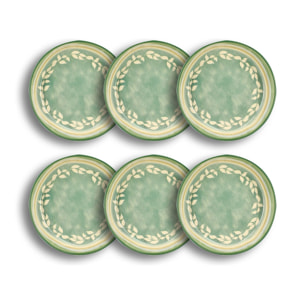 Lot de 6 coupelles en faïence verte 15,5cm CAPRIA