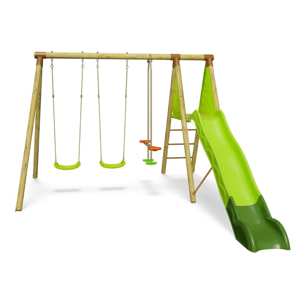 Balançoire en bois 2,30 m Topwood AZUKI - 6 enfants