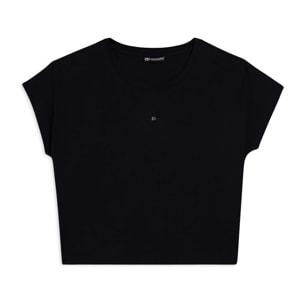 T-shirt donna con stampa sulle spalle