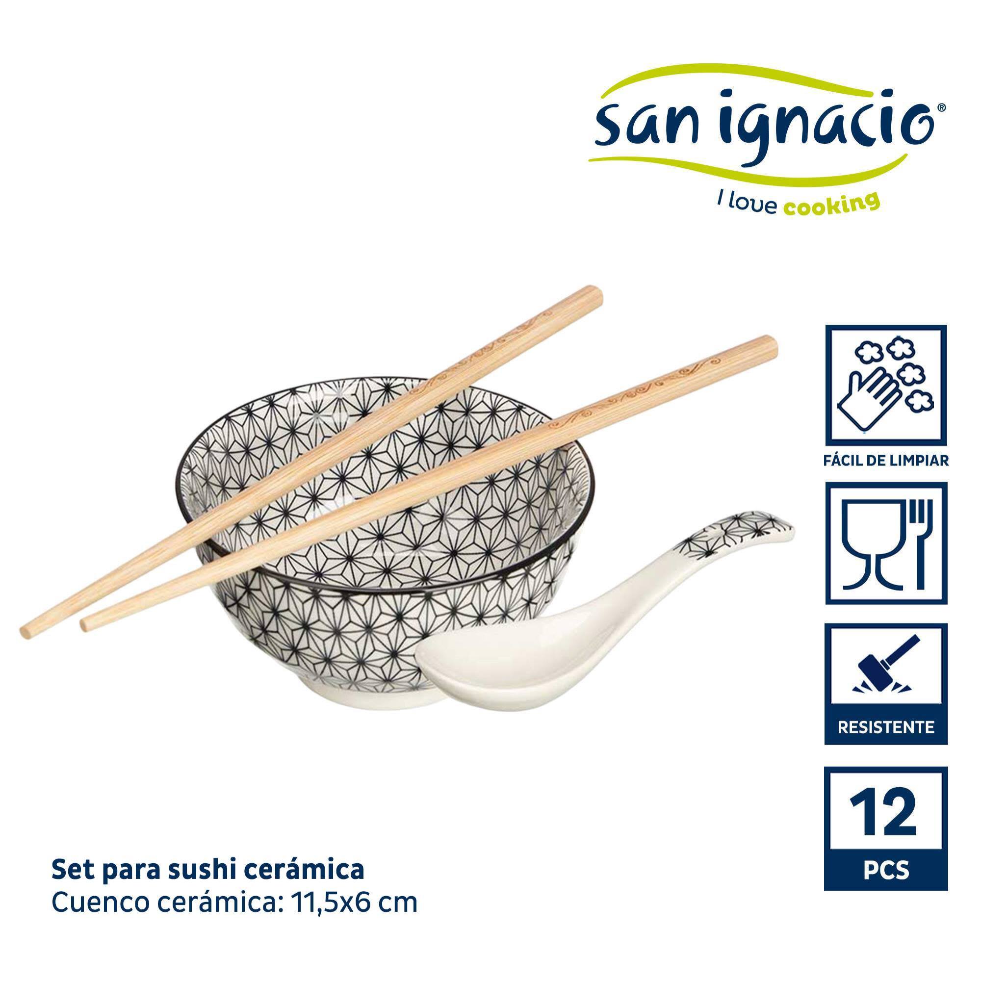 Set 12 piezas sushi blanco colección kinvara