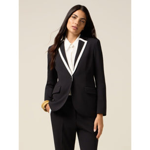 Oltre - Blazer con perfil en contraste - Negro