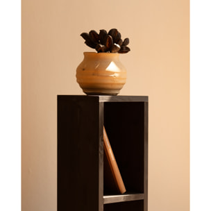 Pack 2 mesitas de noche o auxiliares de madera maciza en tono negro 60x20cm Alto: 60 Largo: 20 Ancho: 20