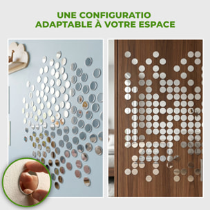 Pack de 100 cercles en papier adhésifs 3D métal argentés